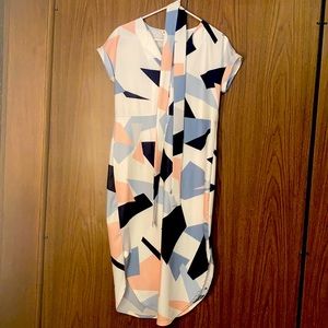 Multicolored Shirtdress with Sash